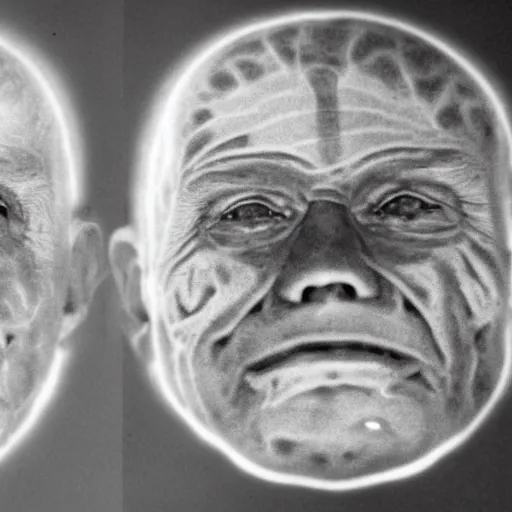 Prompt: CT Scan of Alzheimer patient revealing the true cause of the disease