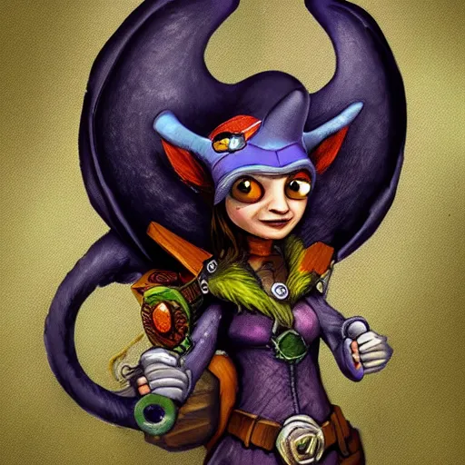 Image similar to cartoon raven adventurer, D&D character, a character portrait by Craola, deviantart contest winner, rococo, digital illustration, concept art