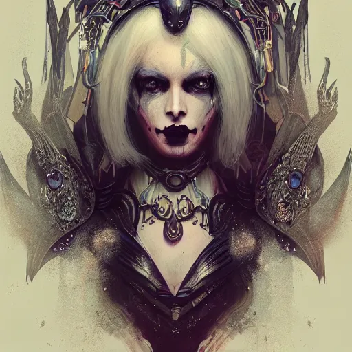 Prompt: queen of death. intricate portrait, occult cyberpunk, ancient futuristic, dark art, occult. by Petros Afshar, by artgerm, by Eddie Mendoza, by Peter mohrbacher, by tooth wu, unreal engine, octane render, cinematic light, high details,
