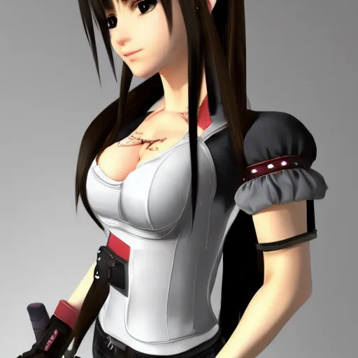 Image similar to aerith gainsborough mixed with tifa lockhart