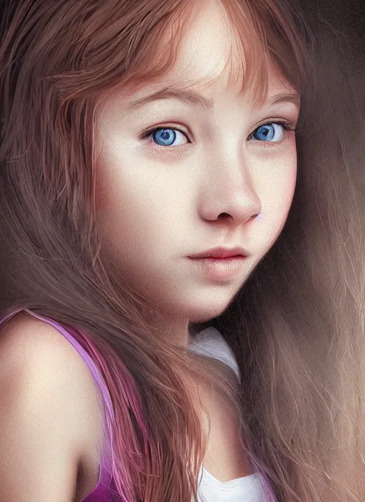 Image similar to a higly detailed digital art portrait of a cute, playful young woman by mel milton