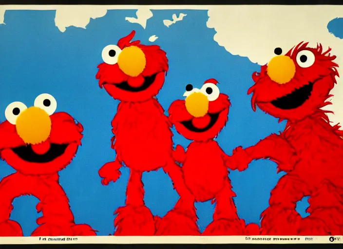 Image similar to elmo propaganda poster