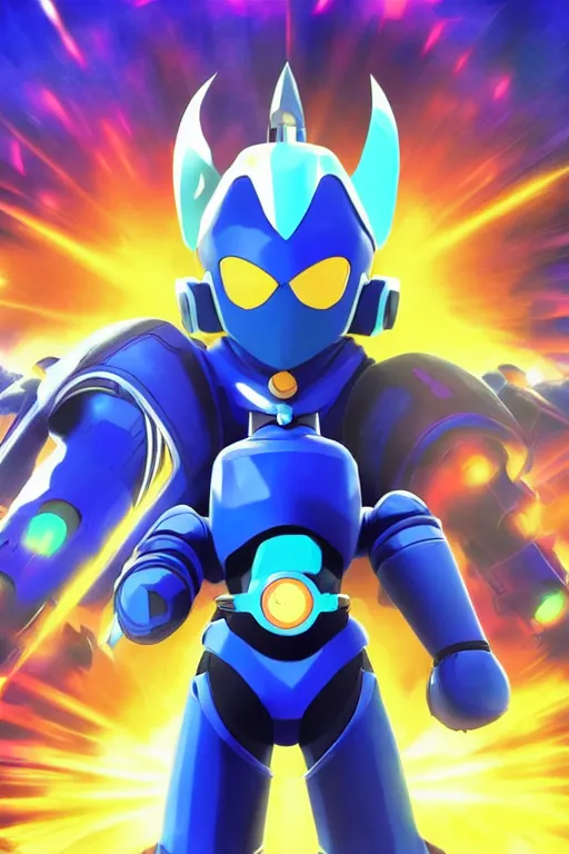 Image similar to robot ninja mask helmet megaman x zero rockman 2 0 2 2 switch game boss legacy collection fanart artsation hyper realistic, octane render clouds, neon colors, bright lights, avatar movie style blue color, 3 2 k image, avatar movie with what if marvel style animation, xel - shaded animation style