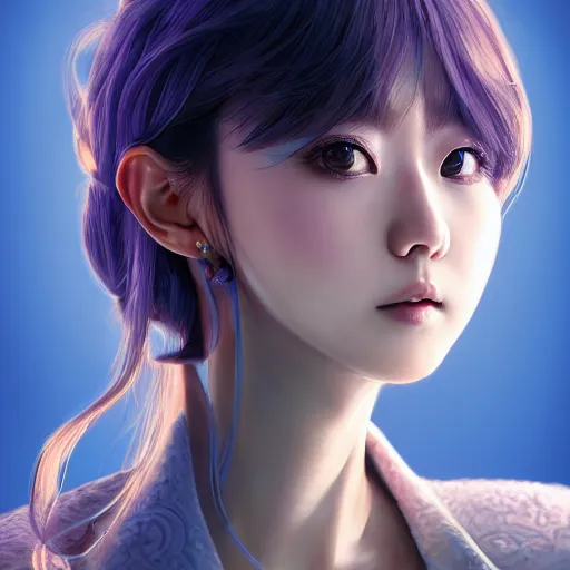 Prompt: the portrait of a blueberry that resembles an absurdly beautiful, graceful, elegant, sophisticated anime kpop idol, an ultrafine hyperdetailed illustration by kim jung gi, irakli nadar, intricate linework, bright colors, octopath traveler, final fantasy, unreal engine 5 highly rendered, global illumination, radiant light, detailed and intricate environment