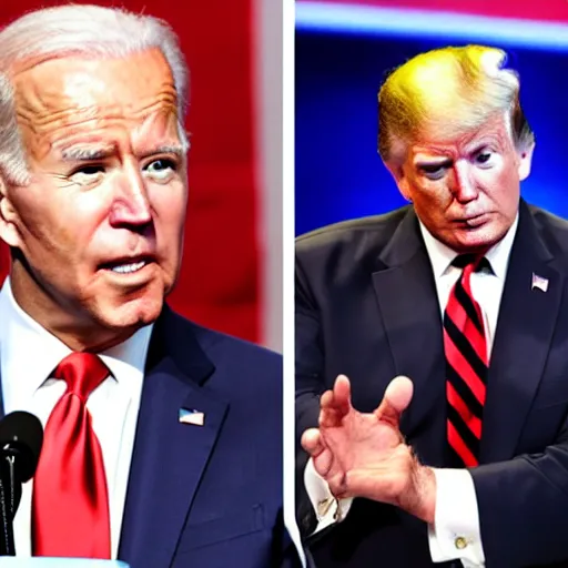 Image similar to joe biden and donald trump have in mma