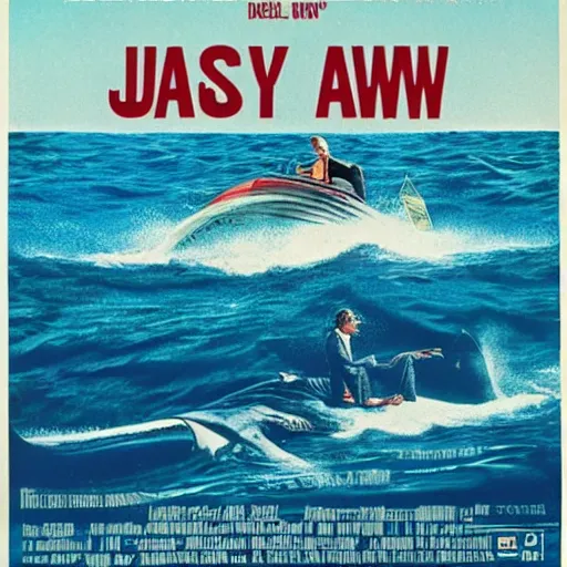 Image similar to doctor fauci on the jaws movie poster 1 9 7 5