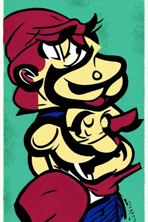 Image similar to “ wario in the style of the art of hylics ”