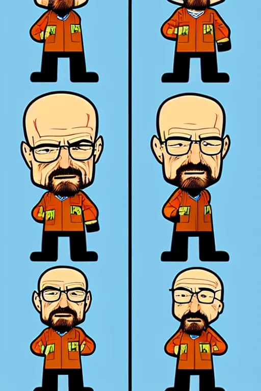 Prompt: walter white, in the style of dan parent, as drawn by dan parentfor archie comics,