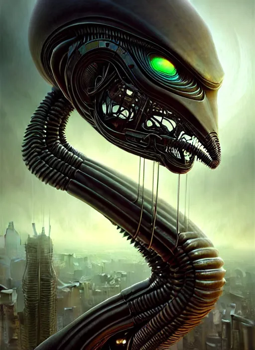 Image similar to portrait shot of alien insect cybertronic in a scenic dystopian environment, intricate, elegant, highly detailed, centered, digital painting, artstation, concept art, smooth, sharp focus, illustration, artgerm, tomasz alen kopera, peter mohrbacher, donato giancola, joseph christian leyendecker, wlop, boris vallejo