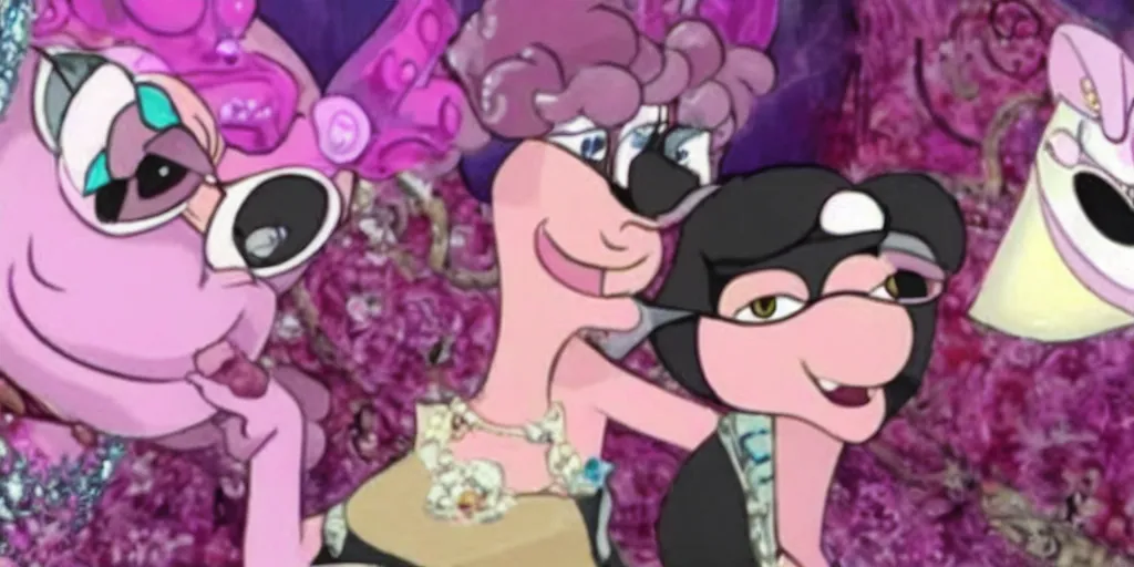 Image similar to a still from Chowder featuring Bayonetta