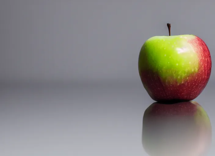 Image similar to photo still of an apple with human teeth, 8 k, studio lighting bright ambient lighting key light, 8 5 mm f 1. 8