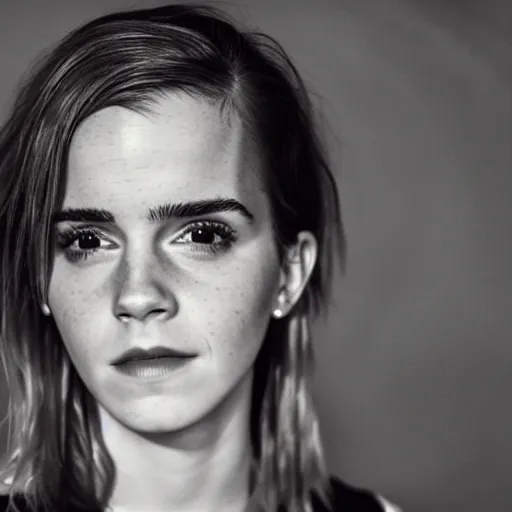 Prompt: photo, close up, emma watson in nurse scrubs, dim light, low light, fog, head and shoulders, android cameraphone, snapchat story screenshot, 2 6 mm,