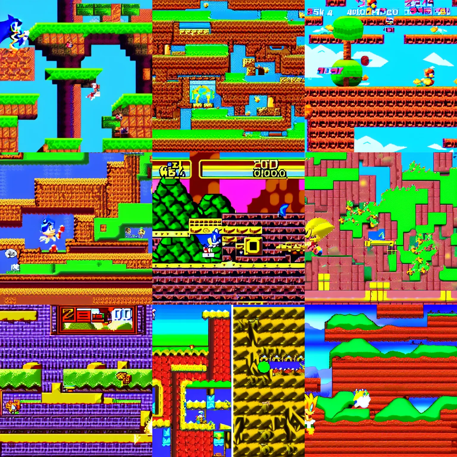 Sonic the hedgehog green hill zone 8 bit sprite - AI Generated Artwork -  NightCafe Creator