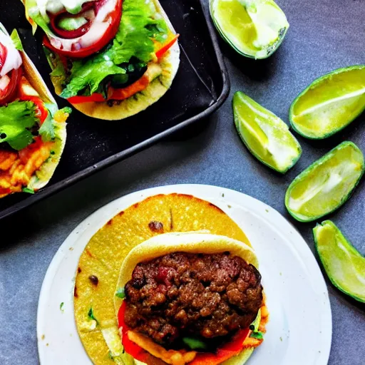 Image similar to taco lamb burger