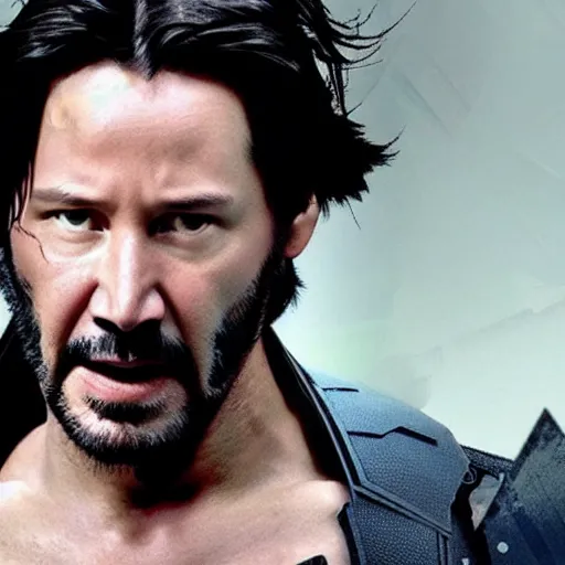 Image similar to keanu reeves as x men wolverine, marvel movie