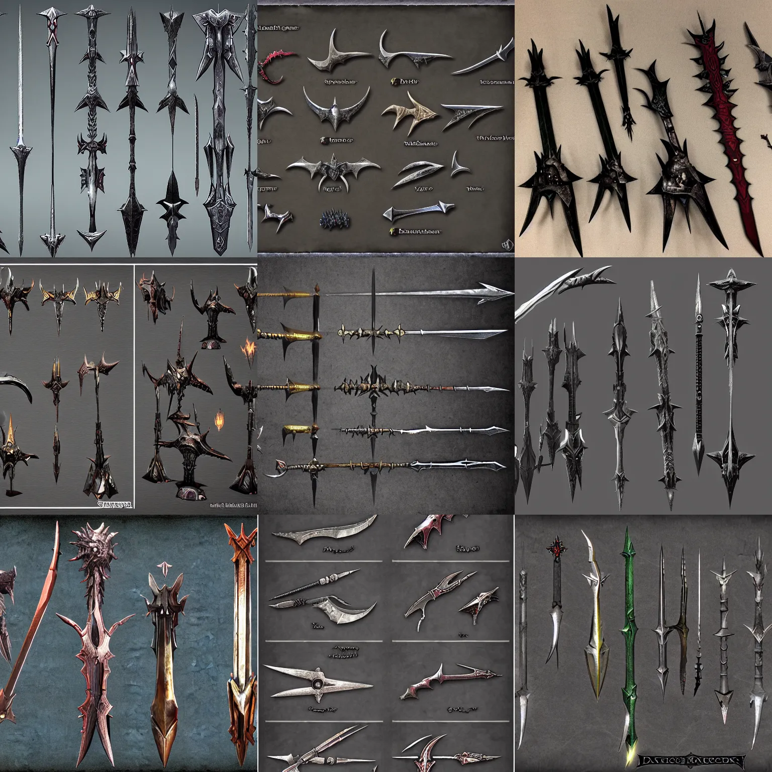 Prompt: daedric weapons