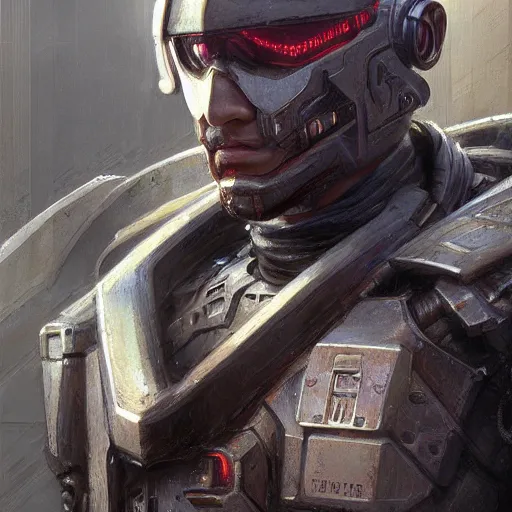 Prompt: human male as a realistic scifi cyberpunk knight, closeup portrait art by donato giancola and greg rutkowski, realistic face, digital art, trending on artstation, symmetry!!!