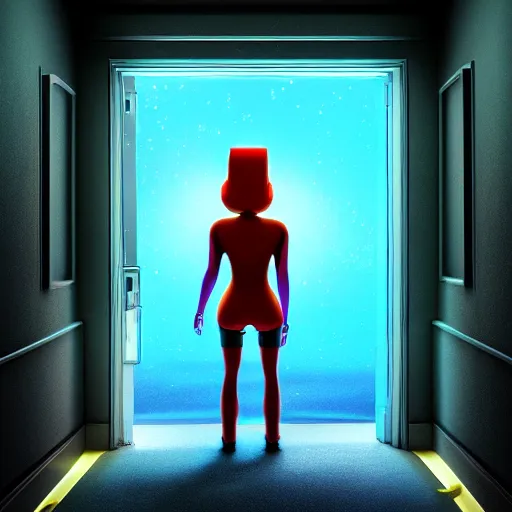 Prompt: a doorway to another universe ( futurama ), movie poster style, volumetric lighting, hyperrealistic, octane render, artstation