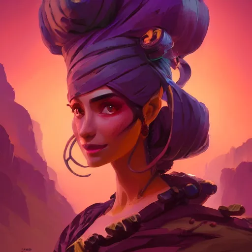 Image similar to profile portrait, maya ali mage, gloomhaven, dynamic lighting, gaudy colors, octane render aesthetic, matte painting concept art, official fanart behance hd artstation by jesper ejsing, by rhads and makoto shinkai and lois van baarle and ilya kuvshinov and rossdraws