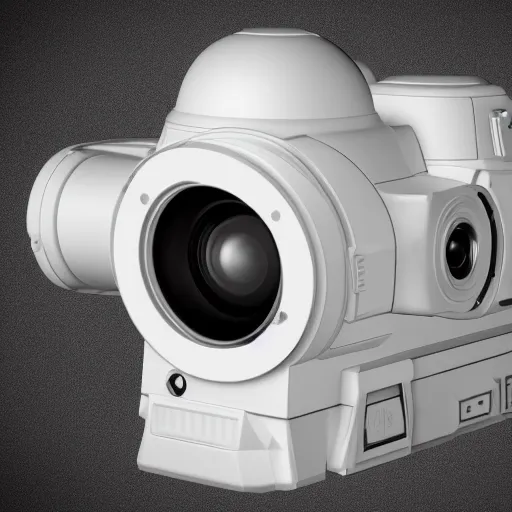 Image similar to a princess leia mirrorless camera, 3 d render