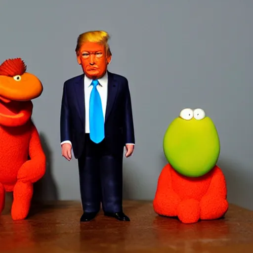 Image similar to donald trump as a carot, claymation