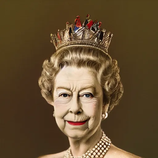 Image similar to picture of half human half lizard queen Elizabeth