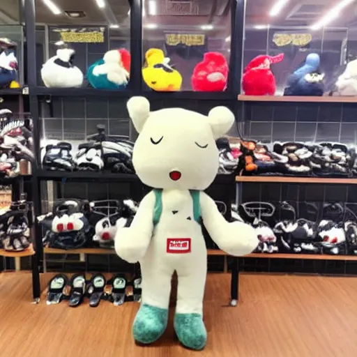 Image similar to cute fumo plush mascot of a sporting goods company in Tokyo