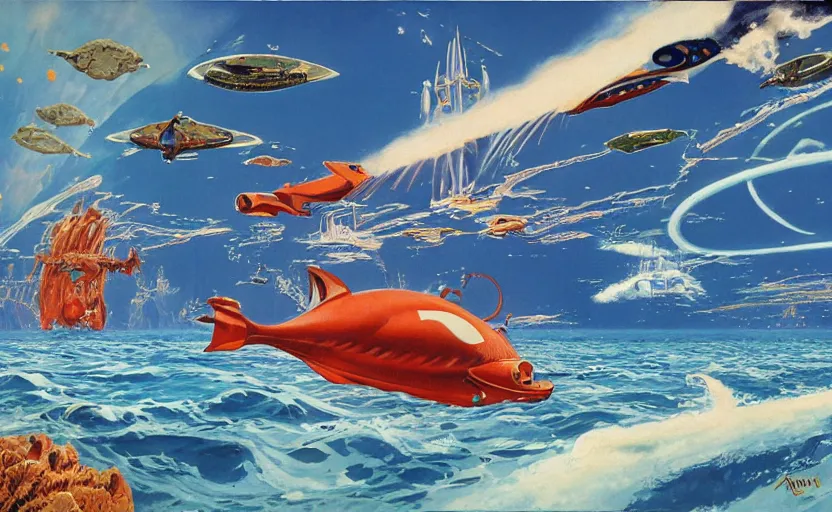 Image similar to subnautica by Robert McCall