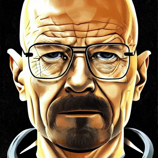 Image similar to walter white as gordon freeman, digital art, painting