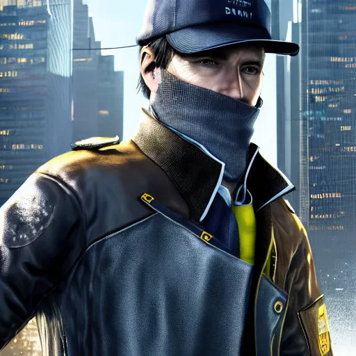 Prompt: Noam Jenkins (Canadian Actor) as Aiden Pearce in Watch Dogs (2021 film), 4k, insanely detailed