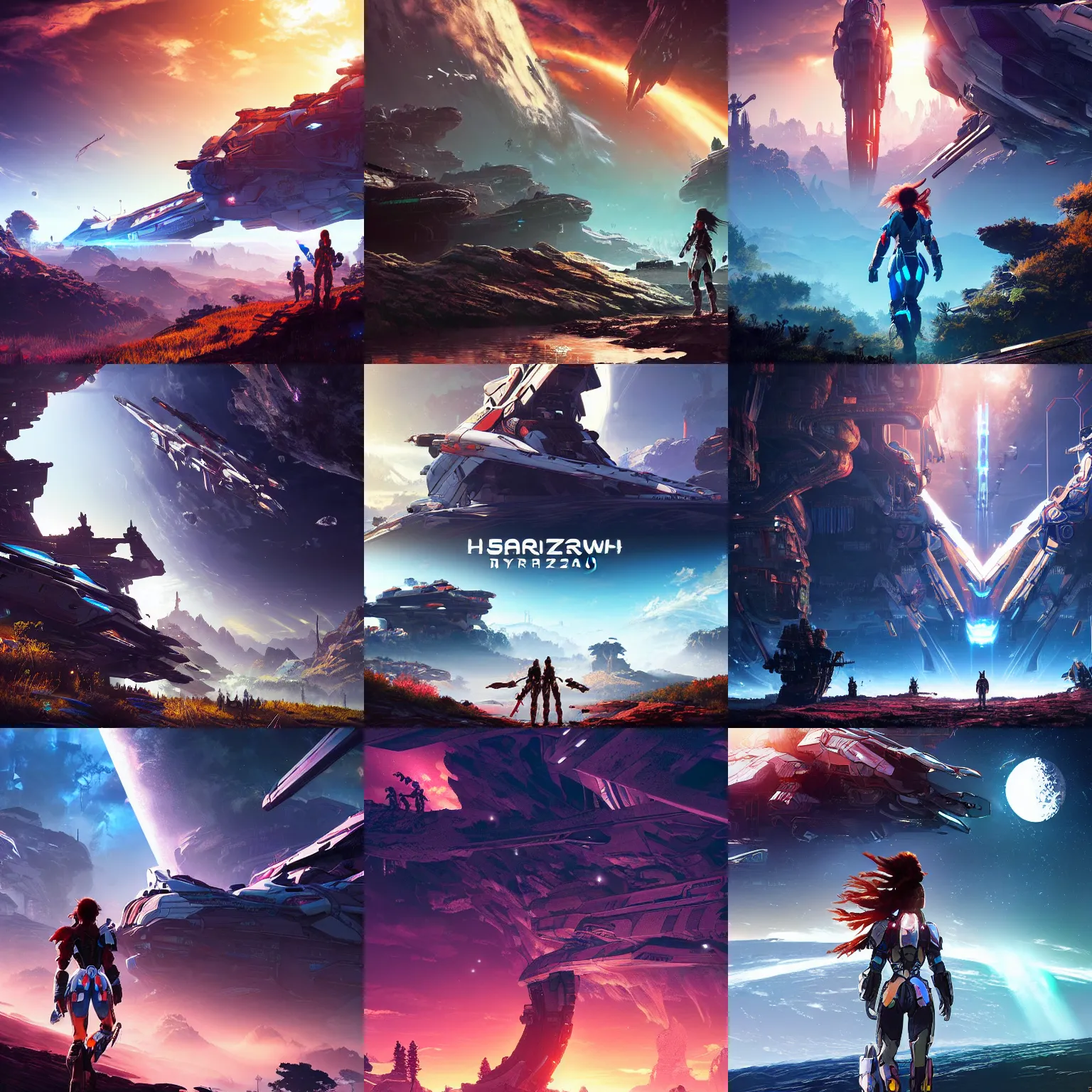 Prompt: space battleship horizon zero dawn ray tracing hdr fanart arstation by ian pesty and alena aenami artworks in 4 k