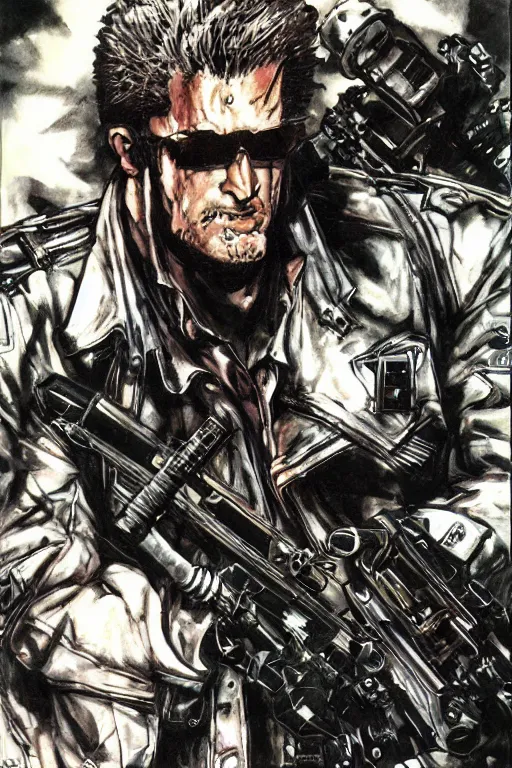 Prompt: punished duke nukem concept art by yoji shinkawa, felt tip pen