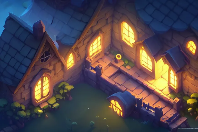 Prompt: [ important ] isometric house from dofus [ / important ], dofus art, deiv calviz, natural light, elegant, intricate, fantasy, atmospheric lighting, by greg rutkowski, hearthstone splash art, hd wallpaper, ultra high details, cinematic composition