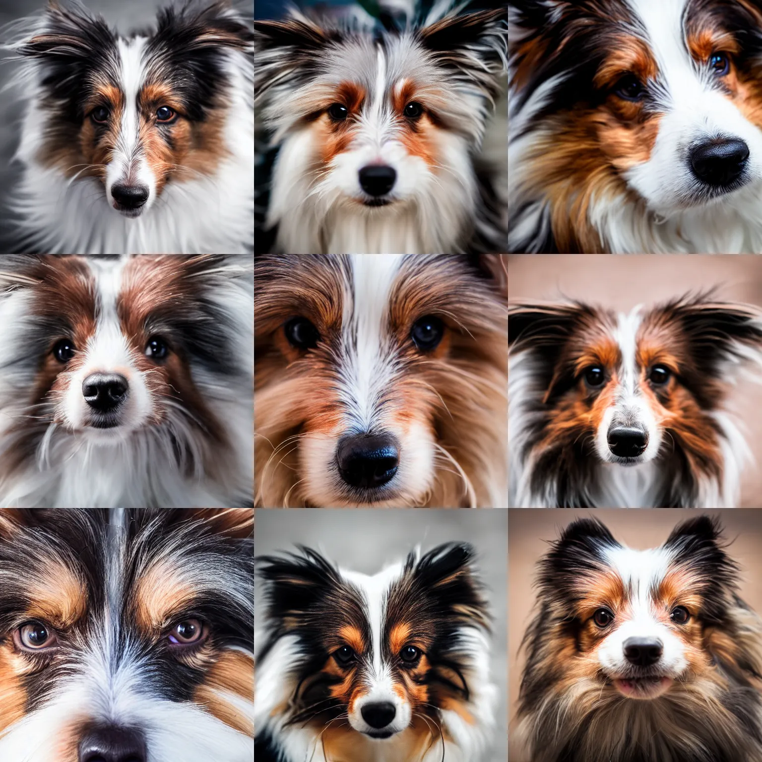 Prompt: an ultra detailed photo portrait of an angry sheltie, close up, dslr