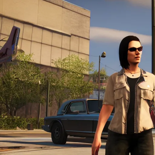 Prompt: Grand theft auto VI official screenshots, project america, female protagonist, highly detailed, photorealism, AR,