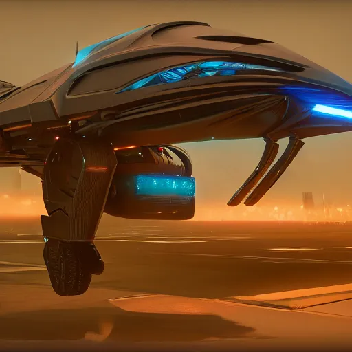 Image similar to cyberpunk alien concept of the a - team van with a pair of wings flying trough the sky, futuristic look, highly detailed body, very powerful, photorealistic camera shot, crisp quality and light reflections, unreal engine 5 quality render