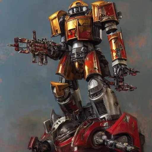 Image similar to Imperial Knight as a Mech, warhammer 40k, closeup character portrait art by Donato Giancola, Craig Mullins, digital art, trending on artstation