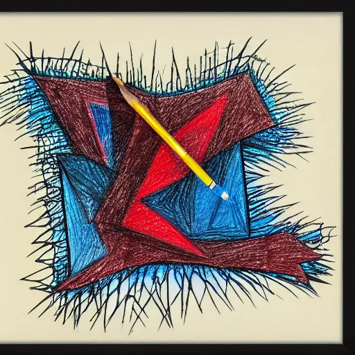 Image similar to abstract drawing outsider art style ballpoint pen