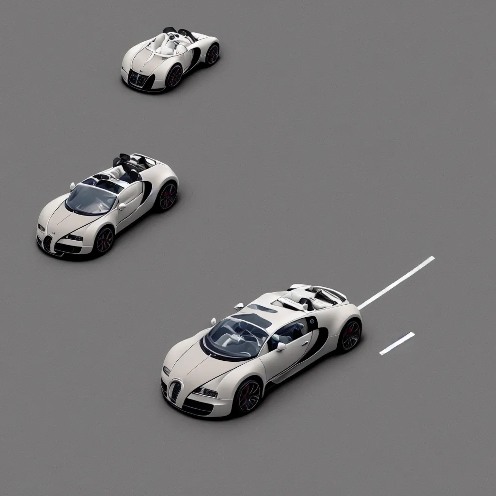 Image similar to isometric view of bugatti veyron full car, cinematic, epic, 4 k, concept art by feng zhu