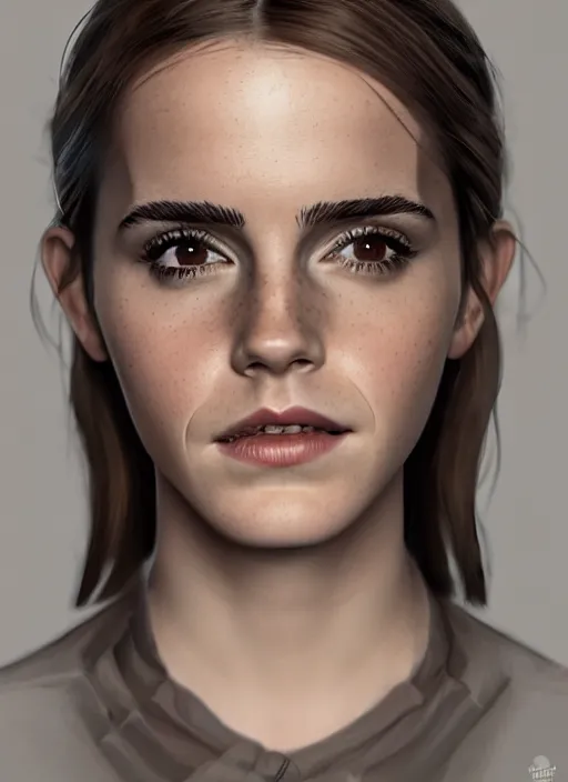 Image similar to portrait of emma watson by musi, featured on artstation, octane render