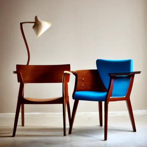 Image similar to midcentury modern wooden chair in the style of møller high end photoshoot