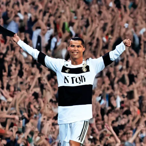 Image similar to ronaldo waving a nazi flag