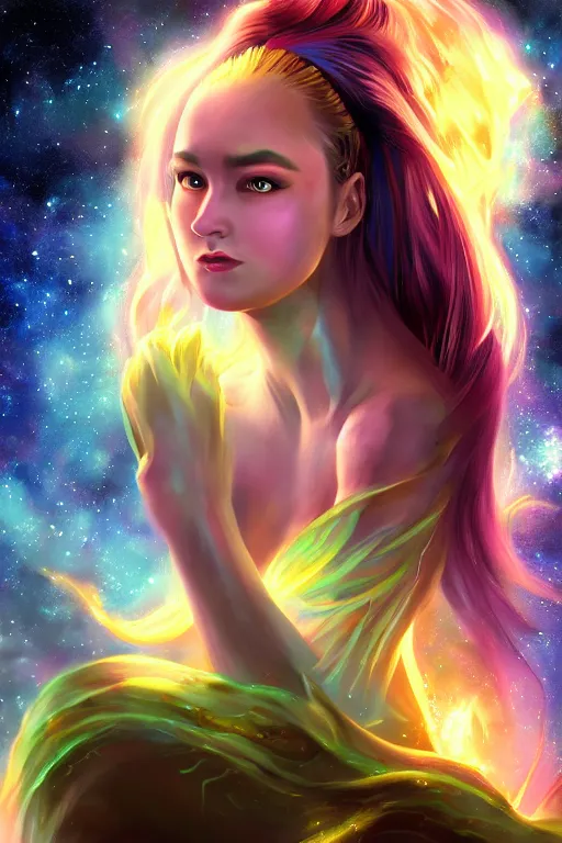 Image similar to galaxy Dragon princess, digital art, 8k ,character ,realistic, portrait, hyperrealistic