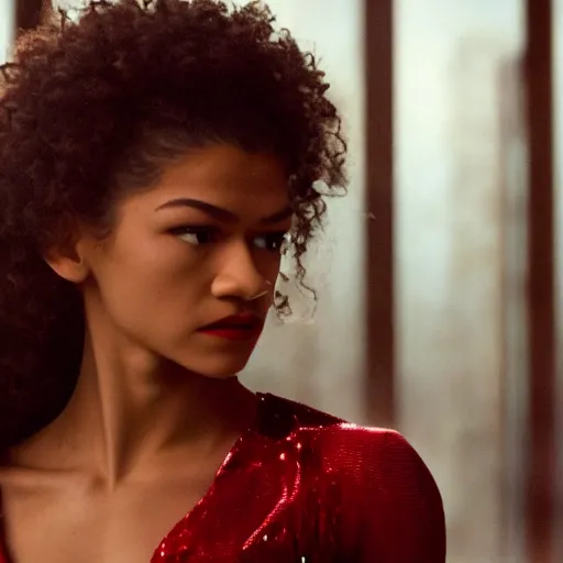 Image similar to movie still of Zendaya as Sade, dramatic lighting, cinematic, vivid ligthing, high quality, highly detailed