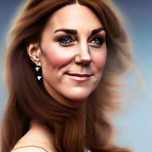 Image similar to hyperrealist portrait of kate middleton as lady godiva, photo realistic, dynamic lighting, artstation, poster, volumetric lighting, very detailed faces, 4 k, award winning