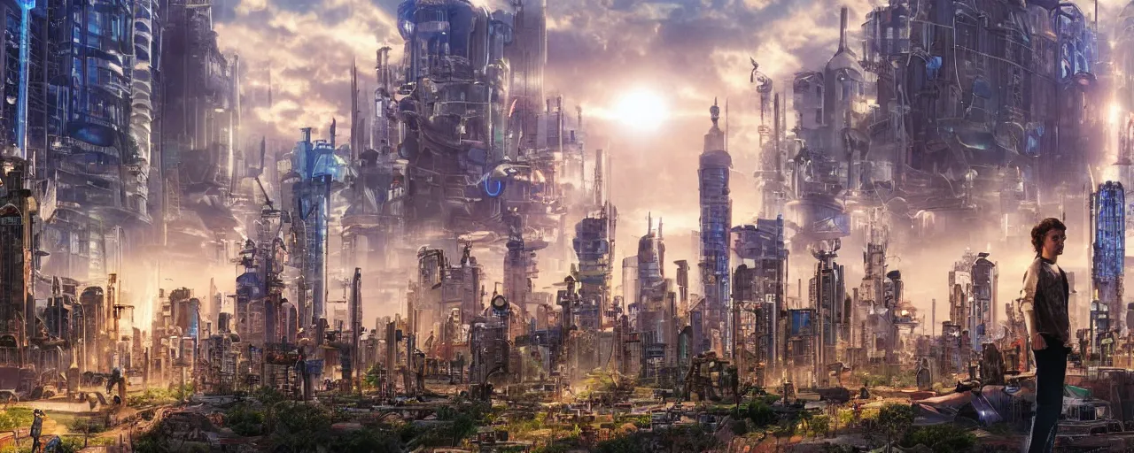 Prompt: A city in the OASIS from Ready Player One