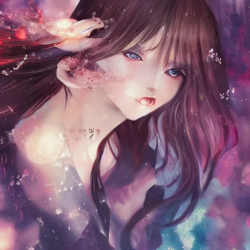 Image similar to portrait of cartoon anime Candy Candy, amazing splashscreen artwork, splash art, head slightly tilted, natural light, elegant, intricate, fantasy, atmospheric lighting, cinematic, matte painting, by Kyoko Mizuki