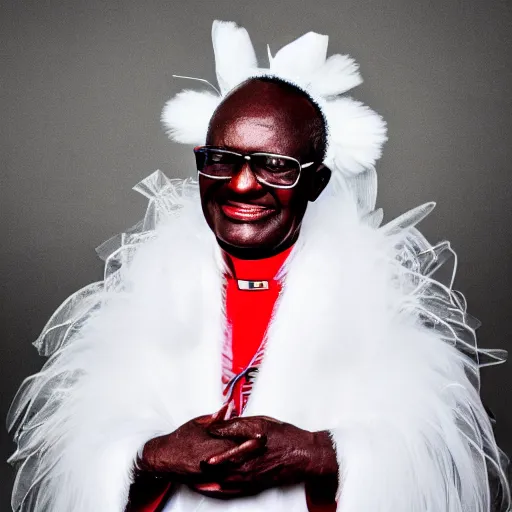 Prompt: dslr photo of a bishop tutu wearing a tutu, full bodied portrait, very high quality face, extremely high quality, moody lighting, real camera, real photo, 8 k,