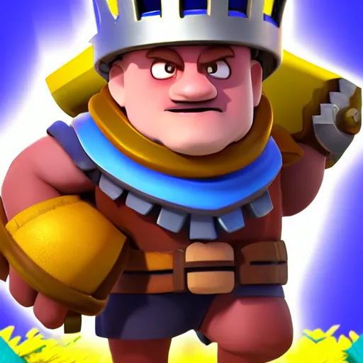 Image similar to a farming mobile game, cute, rounded house and cute character, funny, retro and fantasy style, clash royale style