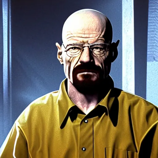 Image similar to a still of walter white in half - life ( 1 9 9 8 )